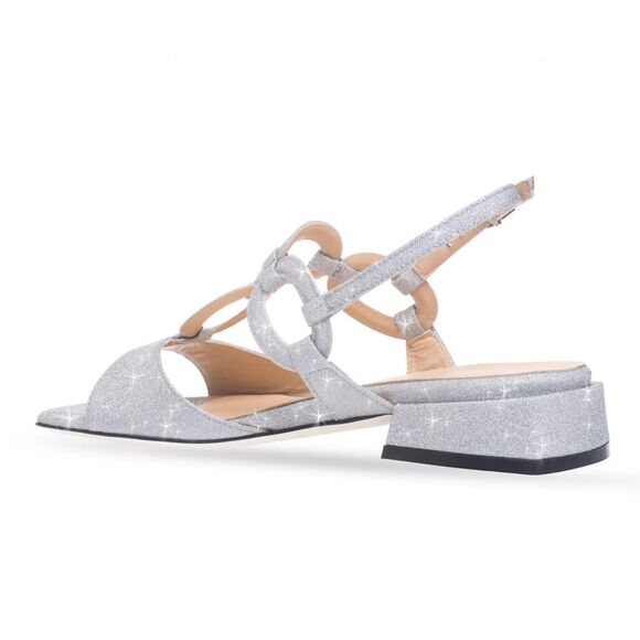 New $499 Ron White Beverly Silver Glitter Special Occasion Sandal Shoes 41 US 10 - Picture 3 of 7